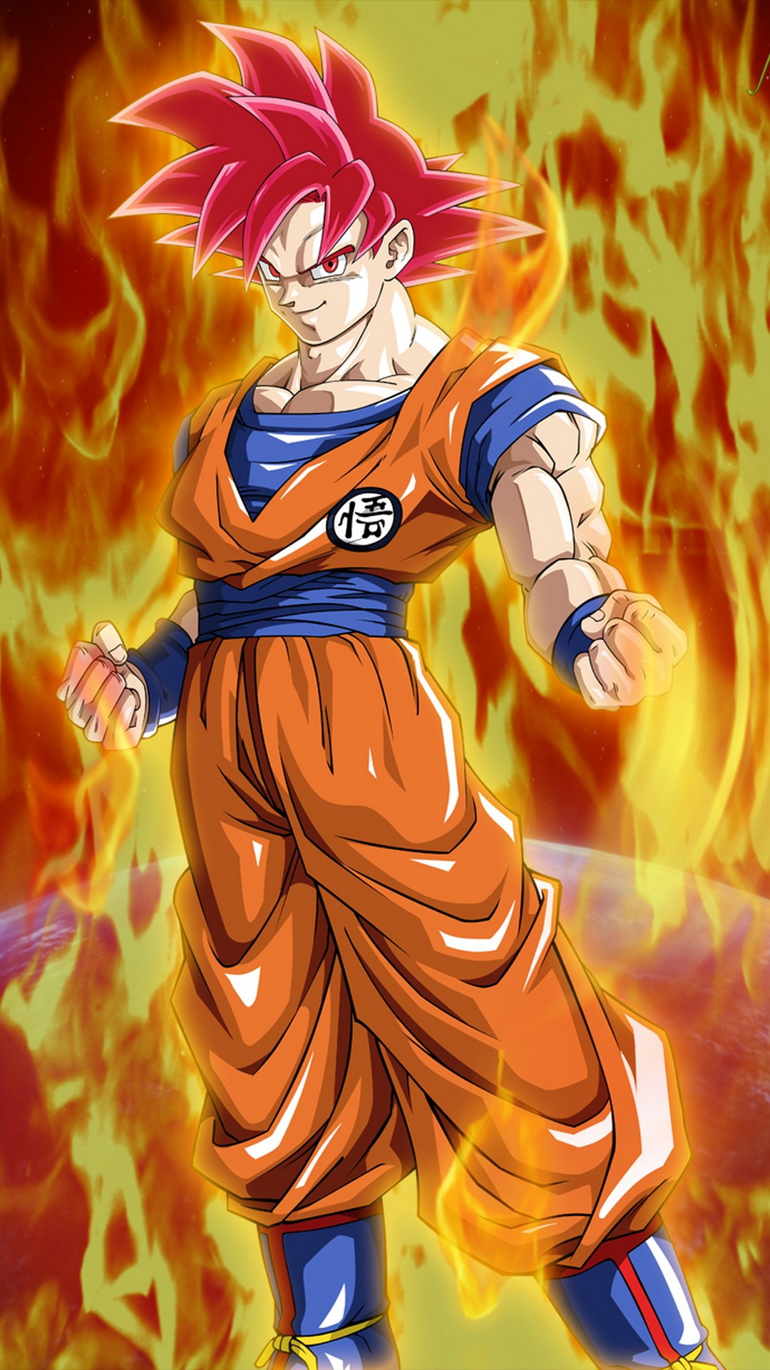 Goku Super Saiyan God iPhone 12 Wallpaper with high-resolution 1080x1920 pixel. You can use and set as wallpaper for Notebook Screensavers, Mac Wallpapers, Mobile Home Screen, iPhone or Android Phones Lock Screen